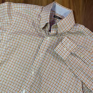 J. McLaughlin Men’s Small Classic Fit Long Sleeve Twill Check Button‎ Up Shirt